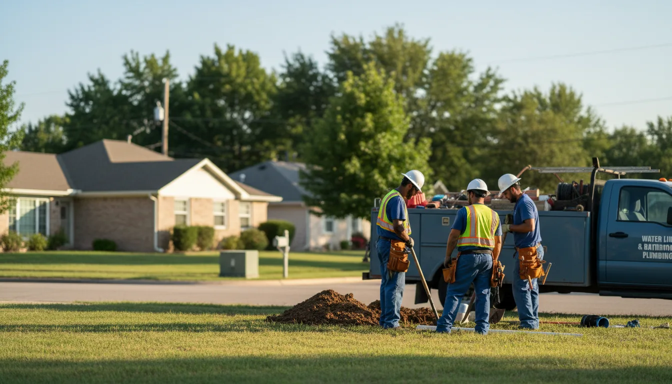 Residential water line and bathroom plumbing service in Esbon, KS